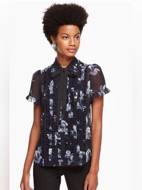 kate spade Midnight Rose Chiffon blouse